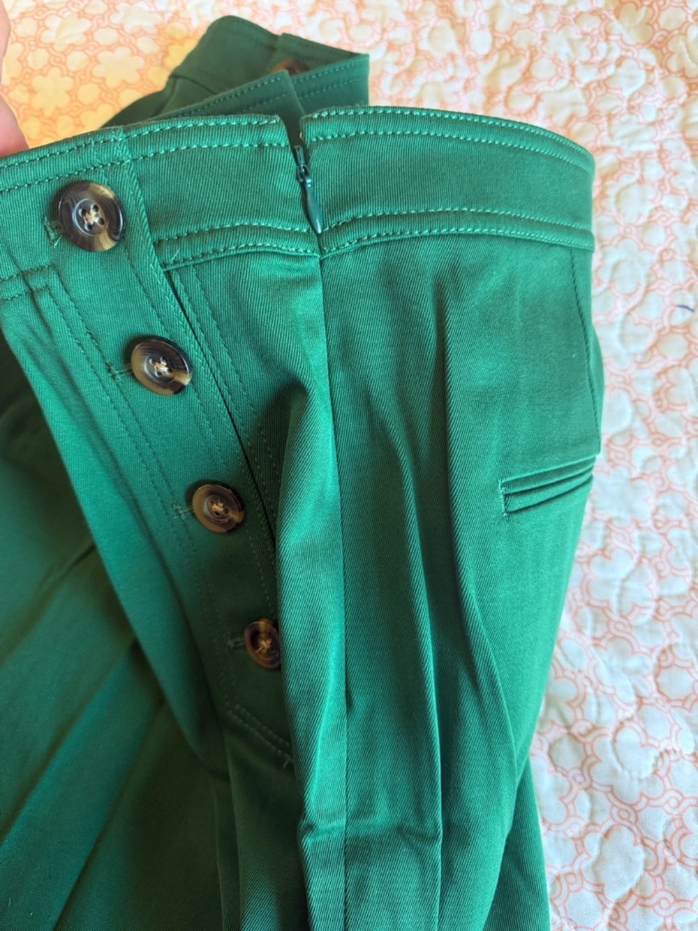 Ann Taylor Emerald Green Wide-Leg Sailor Pants - Picture 3 of 4